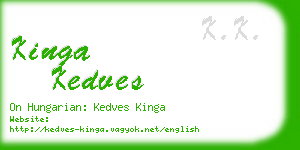 kinga kedves business card